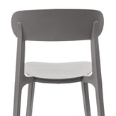 Dover Indoor-Outdoor Stacking Patio Chair with Curved Backrest, Commercial All-Weather Resin Chair in Gray