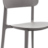 Dover Indoor-Outdoor Stacking Patio Chair with Curved Backrest, Commercial All-Weather Resin Chair in Gray