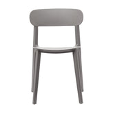 Dover Indoor-Outdoor Stacking Patio Chair with Curved Backrest, Commercial All-Weather Resin Chair in Gray