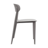 Dover Indoor-Outdoor Stacking Patio Chair with Curved Backrest, Commercial All-Weather Resin Chair in Gray