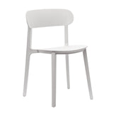 Dover Indoor-Outdoor Stacking Patio Chair with Curved Backrest, Commercial All-Weather Resin Chair in White