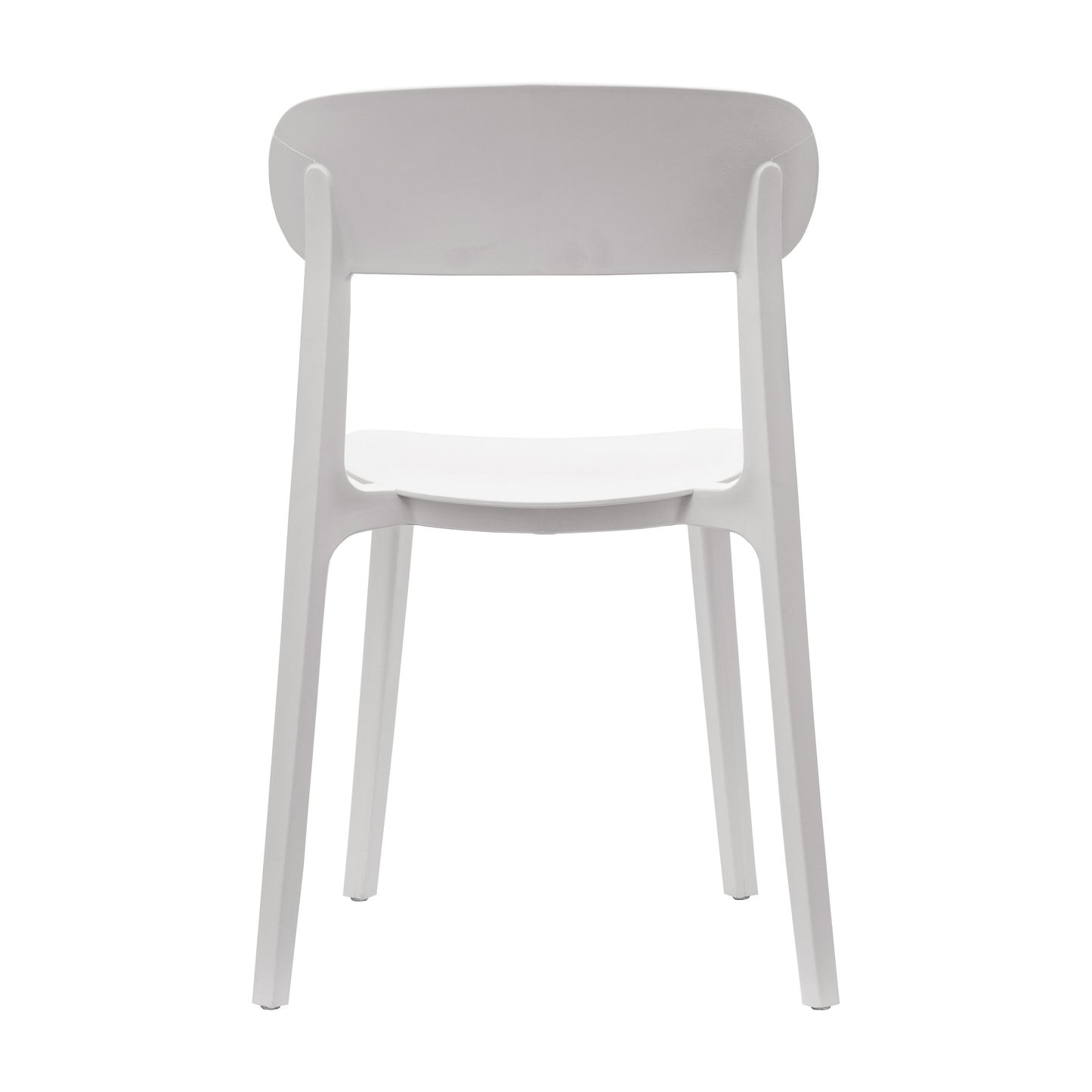 Dover Indoor-Outdoor Stacking Patio Chair with Curved Backrest, Commercial All-Weather Resin Chair in White