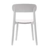 Dover Indoor-Outdoor Stacking Patio Chair with Curved Backrest, Commercial All-Weather Resin Chair in White