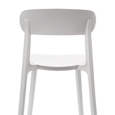 Dover Indoor-Outdoor Stacking Patio Chair with Curved Backrest, Commercial All-Weather Resin Chair in White