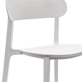 Dover Indoor-Outdoor Stacking Patio Chair with Curved Backrest, Commercial All-Weather Resin Chair in White