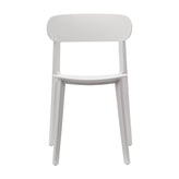 Dover Indoor-Outdoor Stacking Patio Chair with Curved Backrest, Commercial All-Weather Resin Chair in White