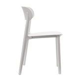 Dover Indoor-Outdoor Stacking Patio Chair with Curved Backrest, Commercial All-Weather Resin Chair in White