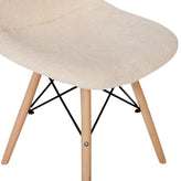 Zula Modern Padded Armless Faux Shearling Accent Chair with Beechwood Legs in Off-White