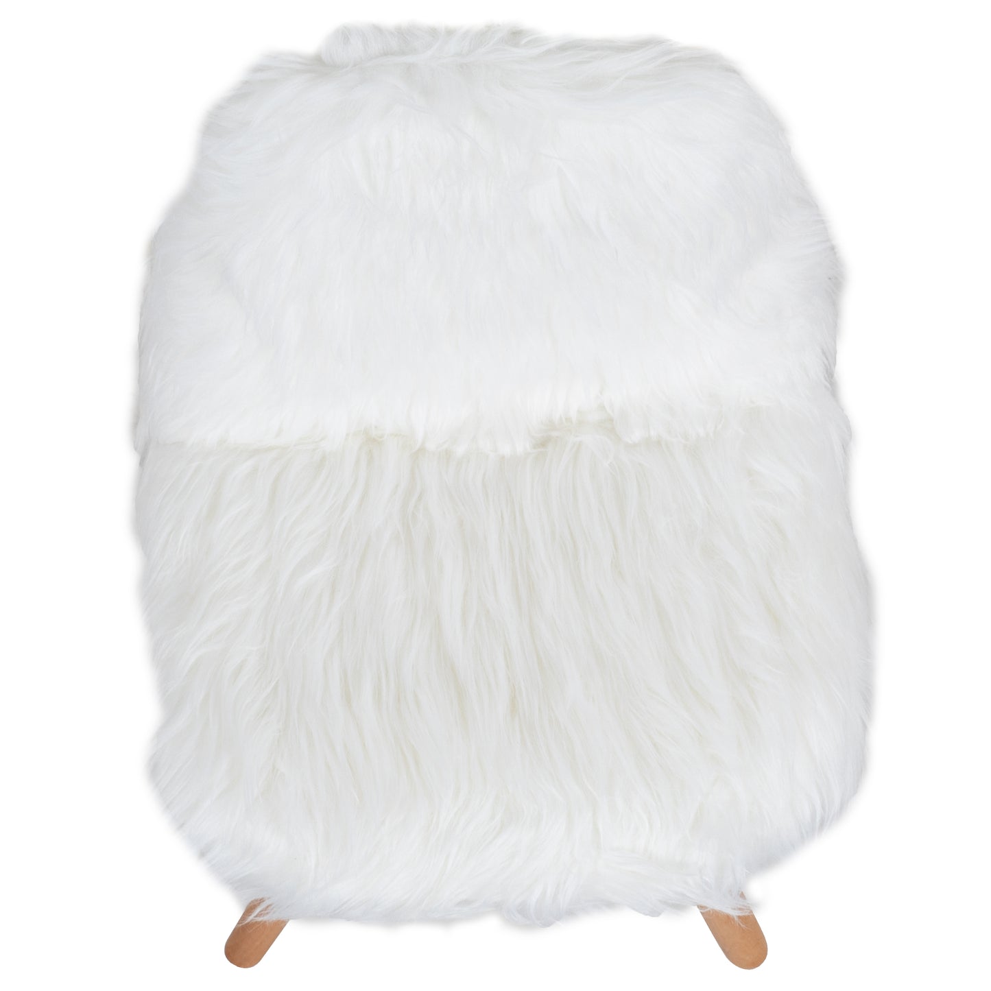 Cody Shaggy Faux Fur White Accent Chair - Shag Style Kids Chair for Ages 5-7 - Kids Playroom Chair