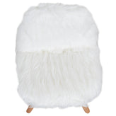 Cody Shaggy Faux Fur White Accent Chair - Shag Style Kids Chair for Ages 5-7 - Kids Playroom Chair