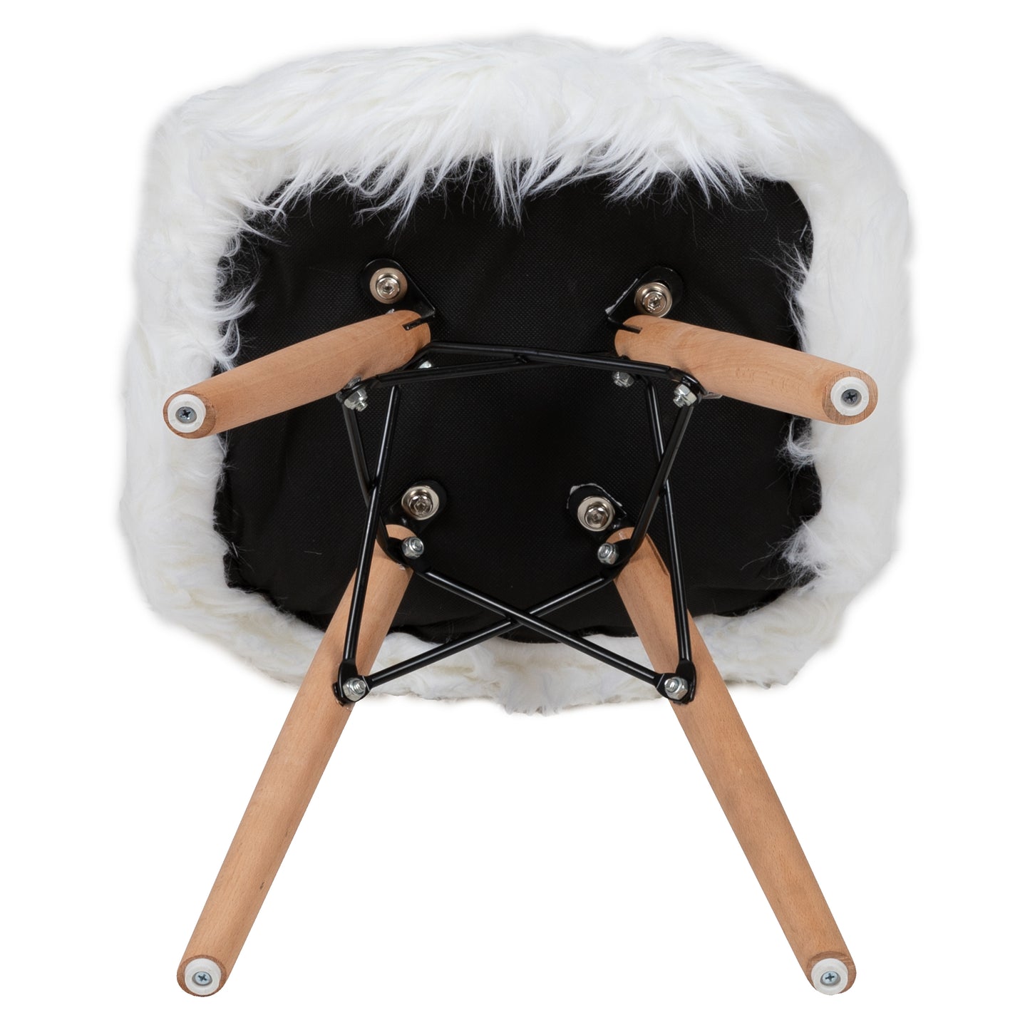 Cody Shaggy Faux Fur White Accent Chair - Shag Style Kids Chair for Ages 5-7 - Kids Playroom Chair