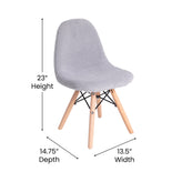 Zula Kid's Modern Padded Armless Faux Faux Shearling Accent Chair with Beechwood Legs in Gray
