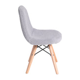Zula Kid's Modern Padded Armless Faux Faux Shearling Accent Chair with Beechwood Legs in Gray