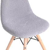 Zula Kid's Modern Padded Armless Faux Faux Shearling Accent Chair with Beechwood Legs in Gray