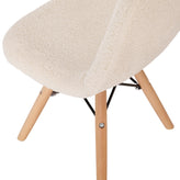 Zula Kid's Modern Padded Armless Faux Faux Shearling Accent Chair with Beechwood Legs in Off-White