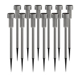 Hartford 12 Pack Stainless Steel LED Solar Lights, Weather Resistant Outdoor Solar Powered Lights for Pathway, Garden, & Yard