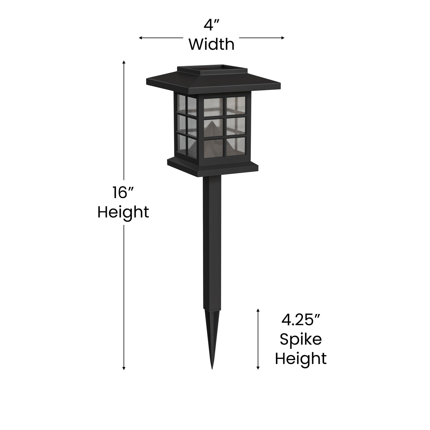 Halsey 8 Pack Black Lantern Style LED Solar Lights Weather Resistant Outdoor Solar Powered Lights for Pathway, Garden, & Yard