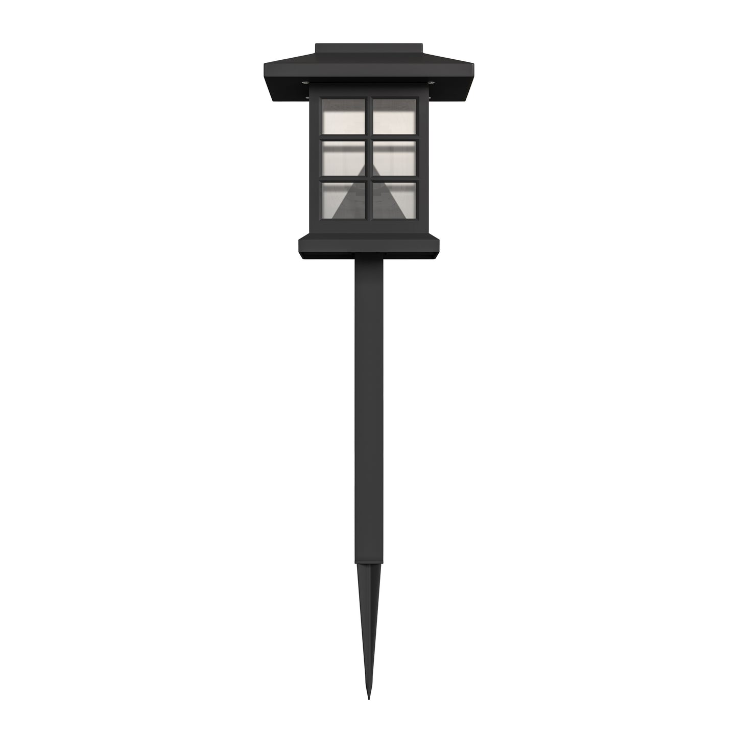 Halsey 8 Pack Black Lantern Style LED Solar Lights Weather Resistant Outdoor Solar Powered Lights for Pathway, Garden, & Yard