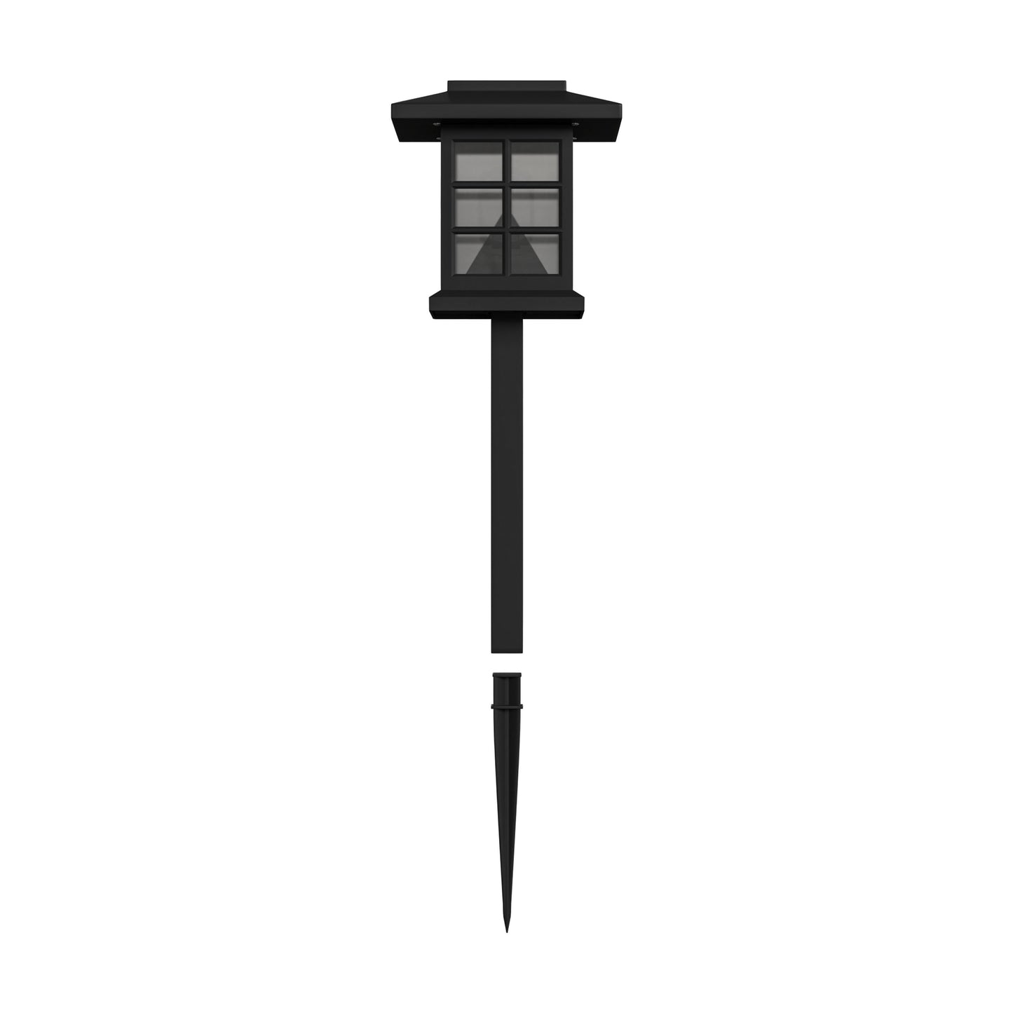 Halsey 8 Pack Black Lantern Style LED Solar Lights Weather Resistant Outdoor Solar Powered Lights for Pathway, Garden, & Yard