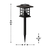 Halsey 8 Pack Brown Lantern Style LED Solar Lights Weather Resistant Outdoor Solar Powered Lights for Pathway, Garden, & Yard