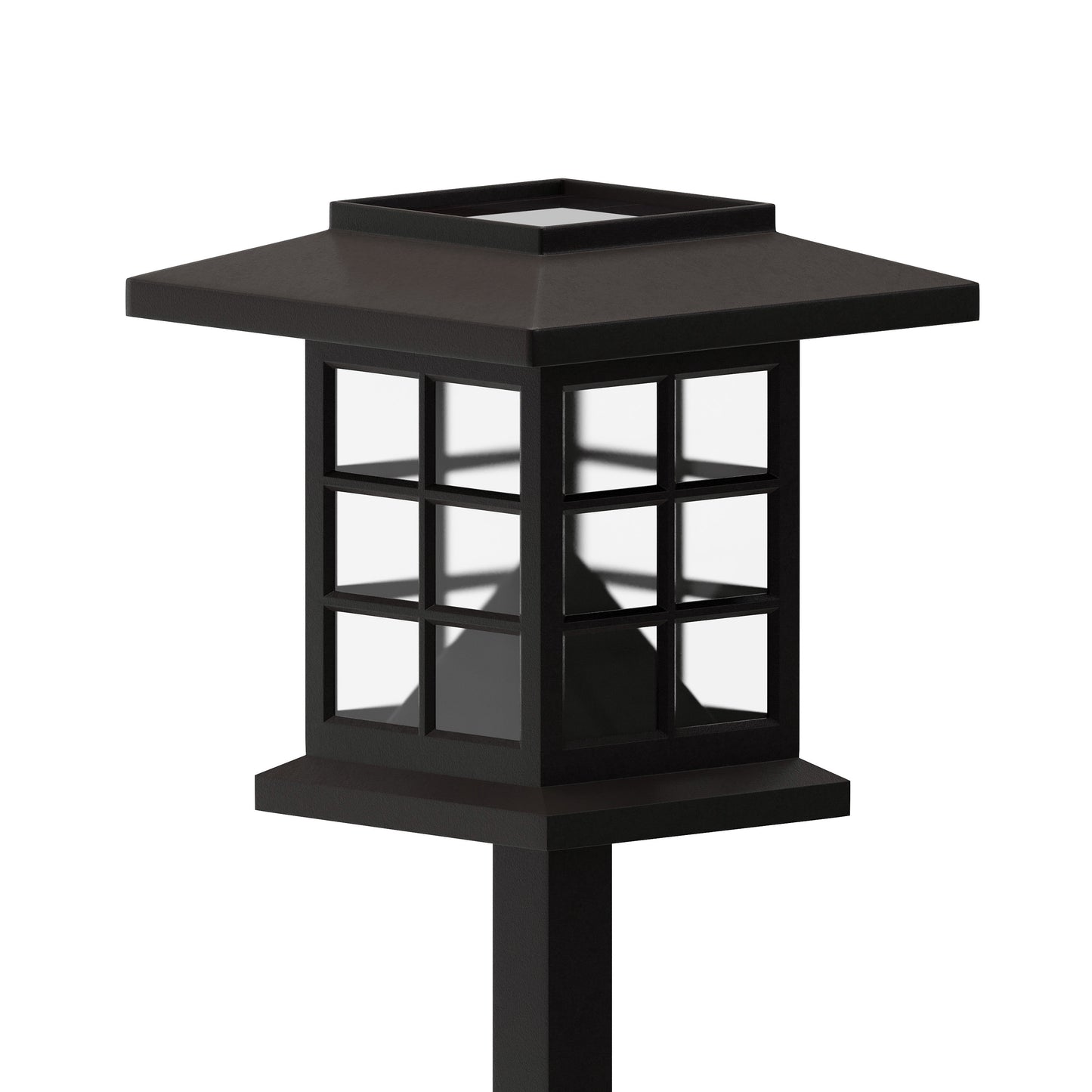 Halsey 8 Pack Brown Lantern Style LED Solar Lights Weather Resistant Outdoor Solar Powered Lights for Pathway, Garden, & Yard