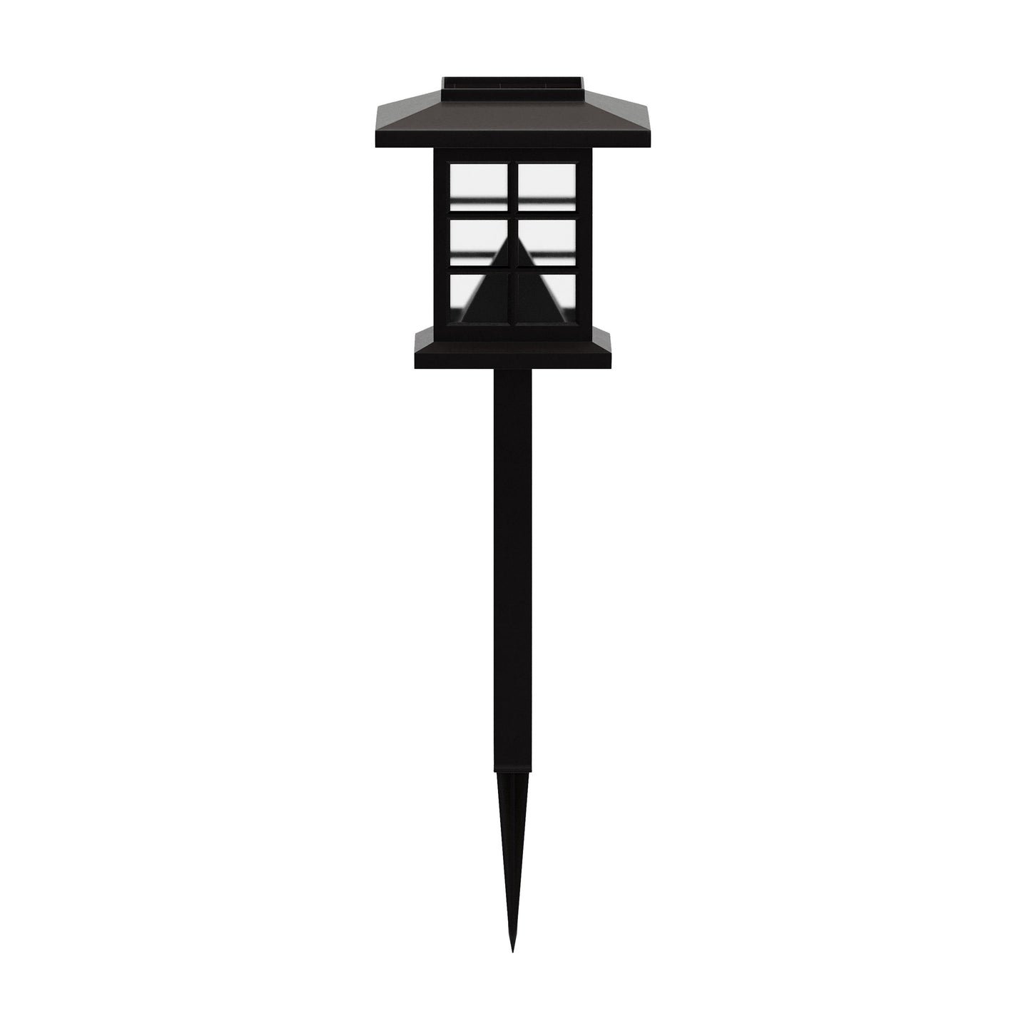Halsey 8 Pack Brown Lantern Style LED Solar Lights Weather Resistant Outdoor Solar Powered Lights for Pathway, Garden, & Yard