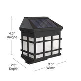 Holder 6 Pack Wall Mount LED Solar Lights - Weather Resistant Black Decorative Solar Powered Lights - Deck and Fencing Solar Lights