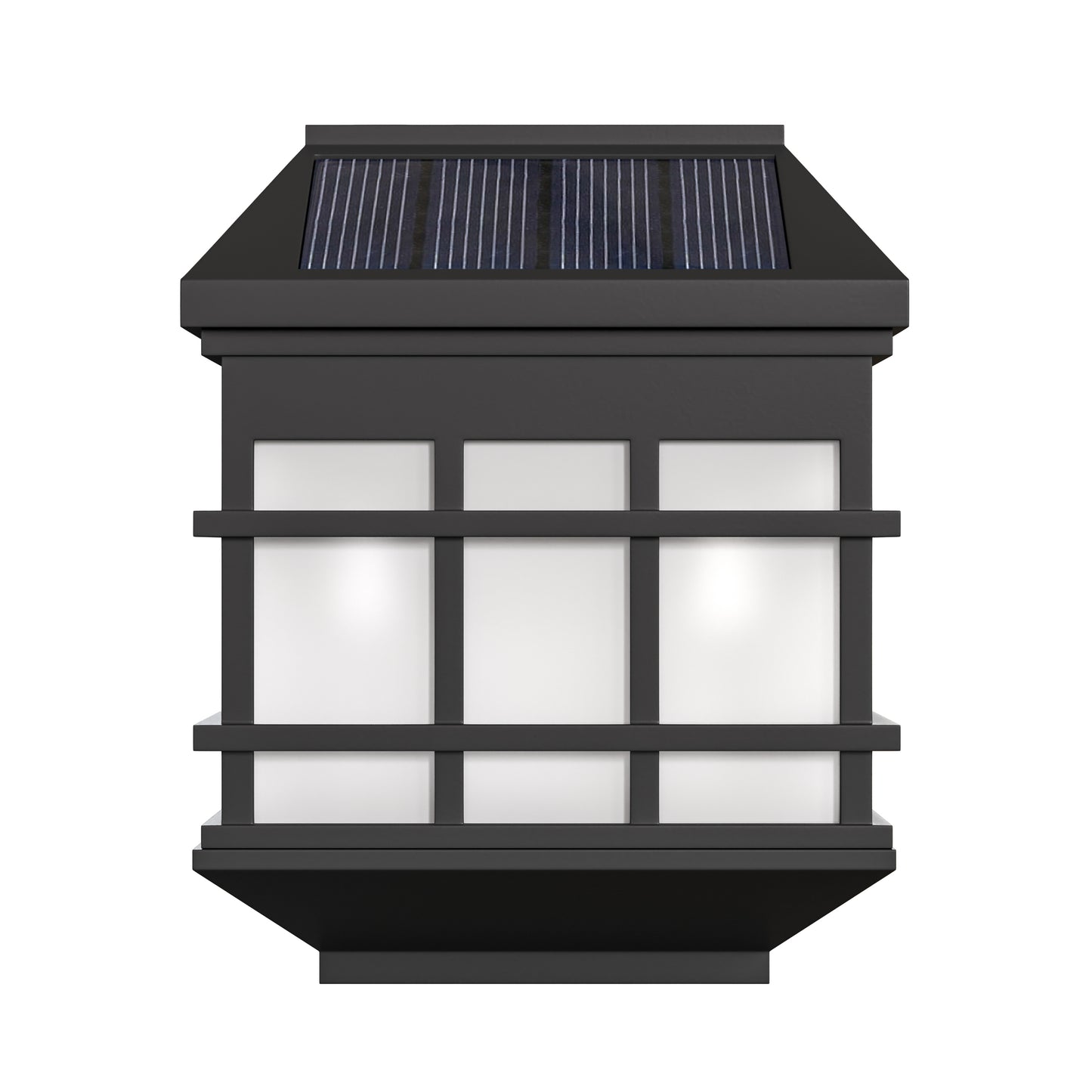 Holder 6 Pack Wall Mount LED Solar Lights - Weather Resistant Black Decorative Solar Powered Lights - Deck and Fencing Solar Lights