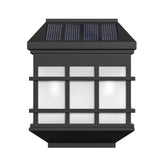 Holder 6 Pack Wall Mount LED Solar Lights - Weather Resistant Black Decorative Solar Powered Lights - Deck and Fencing Solar Lights