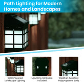 Holder 6 Pack Wall Mount LED Solar Lights - Weather Resistant Black Decorative Solar Powered Lights - Deck and Fencing Solar Lights