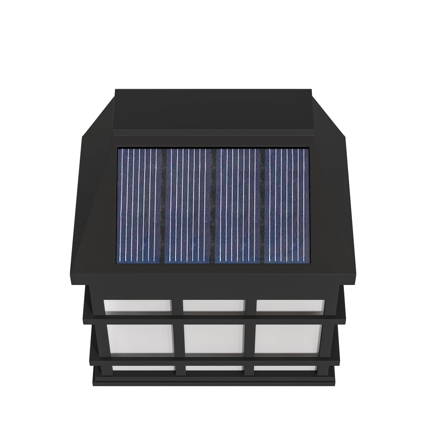 Holder 6 Pack Wall Mount LED Solar Lights - Weather Resistant Black Decorative Solar Powered Lights - Deck and Fencing Solar Lights