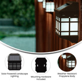 Holder 6 Pack Brown Wall Mount LED Solar Lights - Weather Resistant Brown Decorative Solar Powered Lights - Deck and Fencing Solar Lights