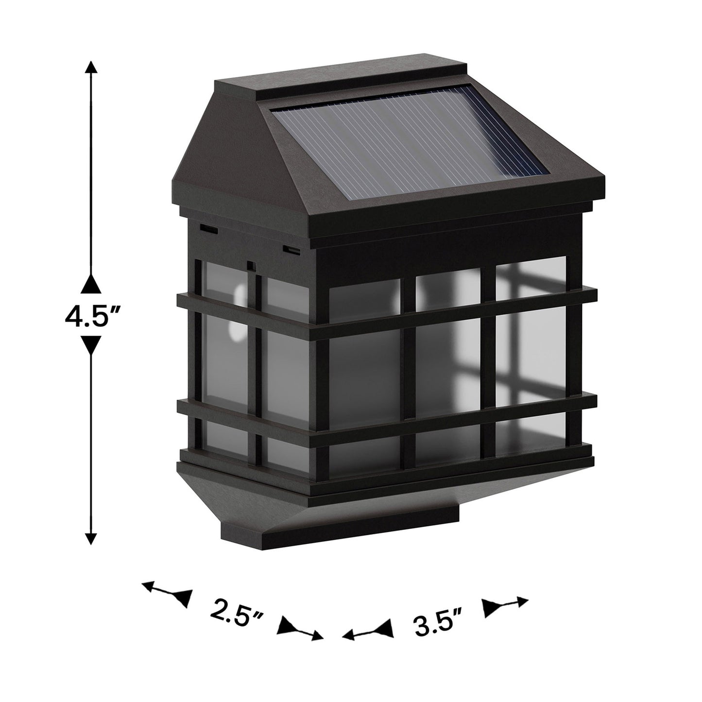 Holder 6 Pack Brown Wall Mount LED Solar Lights - Weather Resistant Brown Decorative Solar Powered Lights - Deck and Fencing Solar Lights