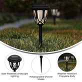 Hess 8 Pack Black Tulip Design LED Solar Lights Weather Resistant Outdoor Solar Powered Lights for Pathway, Garden, & Yard