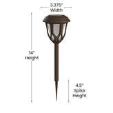 Hess 8 Pack Brown Tulip Design LED Solar Lights Weather Resistant Outdoor Solar Powered Lights for Pathway, Garden, & Yard
