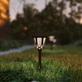 Hess 8 Pack Brown Tulip Design LED Solar Lights Weather Resistant Outdoor Solar Powered Lights for Pathway, Garden, & Yard