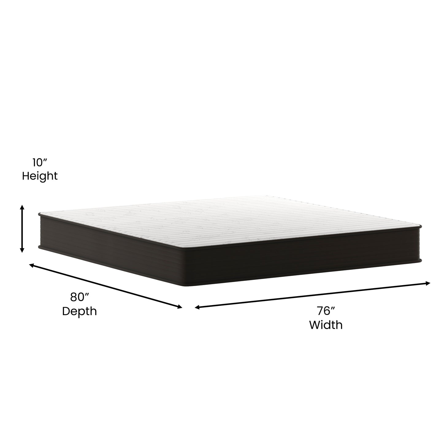 Dream 10 Inch Hybrid Mattress, King Size High Density Foam and Pocket Spring Mattress in a Box, CertiPur-US Certified Foam, White/Black