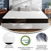 Dream 8 Inch Hybrid Mattress, King Size High Density Foam and Innerspring Mattress in a Box, CertiPur-US Certified Foam