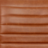 Alan Low Back Designer Armless Brown Ribbed Swivel Task Office Chair with Black Frame and Base