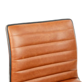 Alan Low Back Designer Armless Brown Ribbed Swivel Task Office Chair