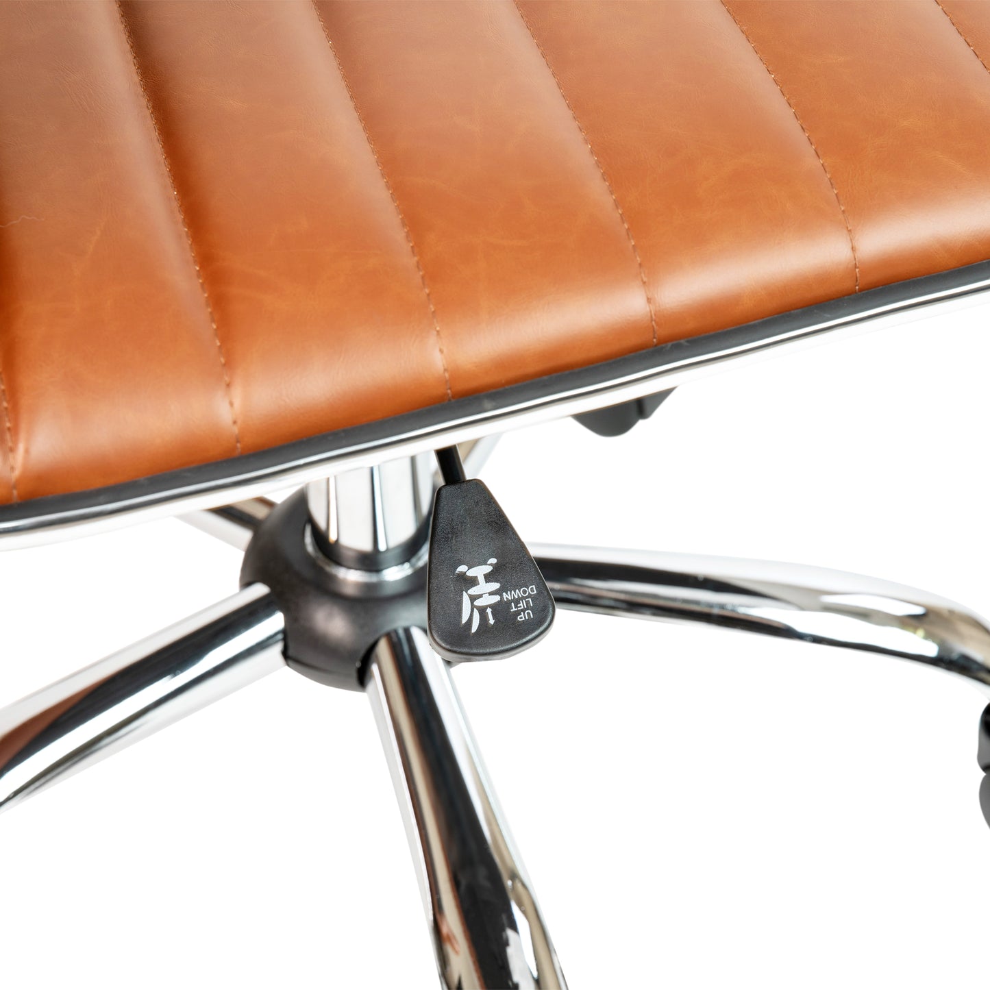 Alan Low Back Designer Armless Brown Ribbed Swivel Task Office Chair