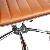 Alan Low Back Designer Armless Brown Ribbed Swivel Task Office Chair