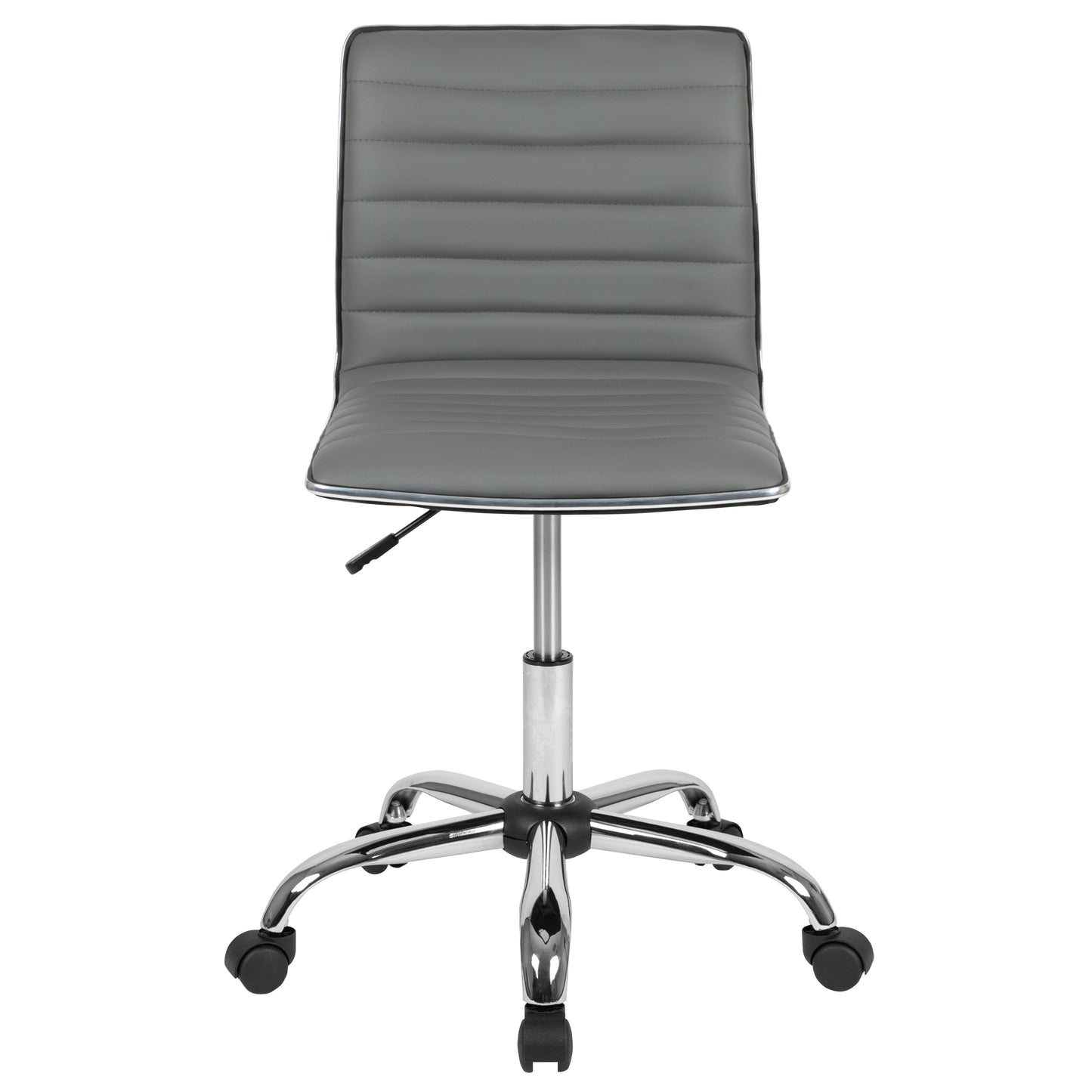 Alan Low Back Designer Armless Light Gray Ribbed Swivel Task Office Chair