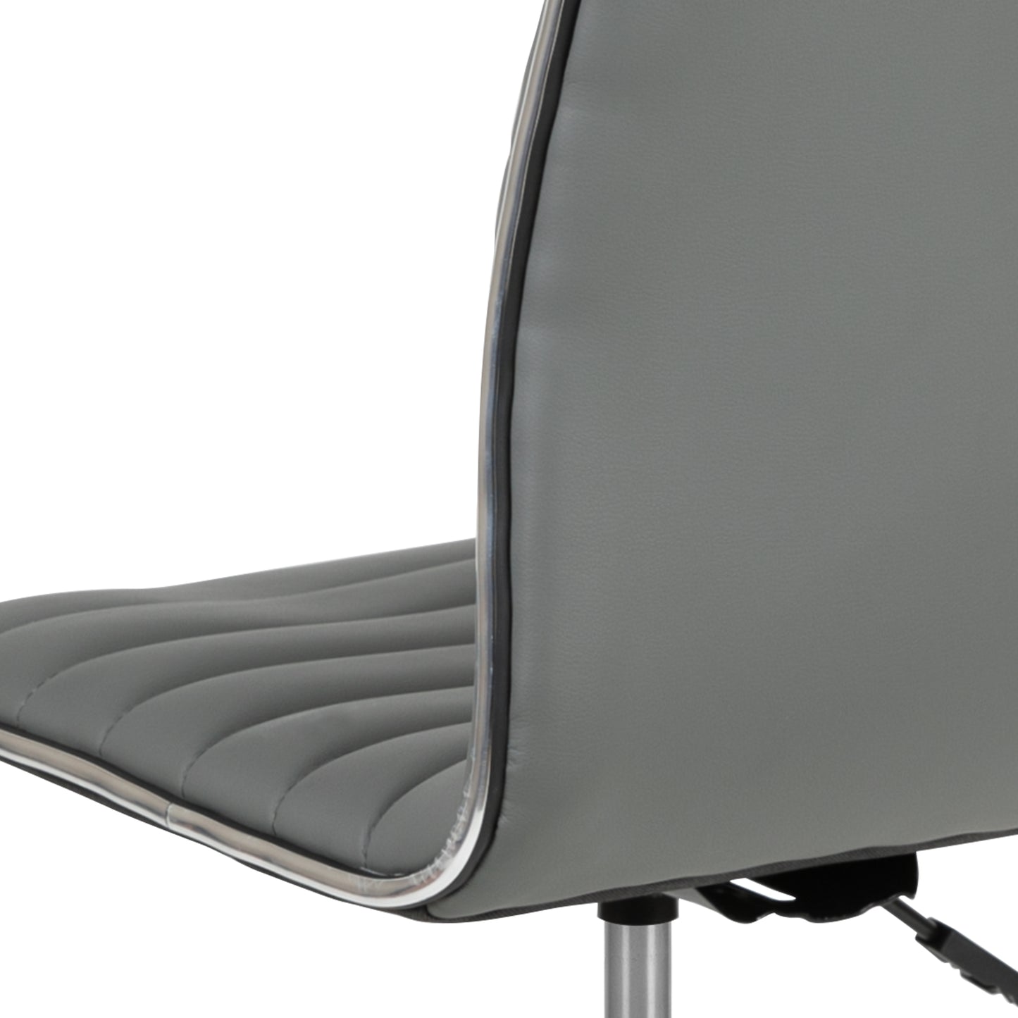 Alan Low Back Designer Armless Light Gray Ribbed Swivel Task Office Chair