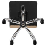 Alan Low Back Designer Armless Tan Ribbed Swivel Task Office Chair