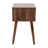 Hatfield Mid-Century Modern One Drawer Wood Nightstand, Side Accent or End Table with Soft Close Storage Drawer, Dark Walnut