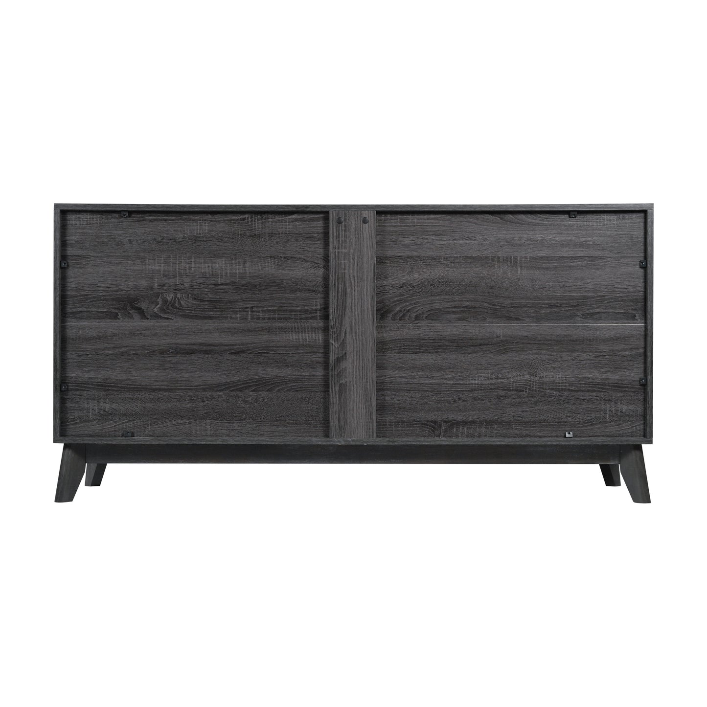 Hatfield Mid-Century Modern 60 Inch 4 Door Storage Buffet Sideboard, 4 Soft Close Doors, Adjustable Shelves, TV Stand for up to 64" TV's, Black Wash