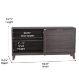 Hatfield Mid-Century Modern 60 Inch 4 Door Storage Buffet Sideboard, 4 Soft Close Doors, Adjustable Shelves, TV Stand for up to 64" TV's, Black Wash