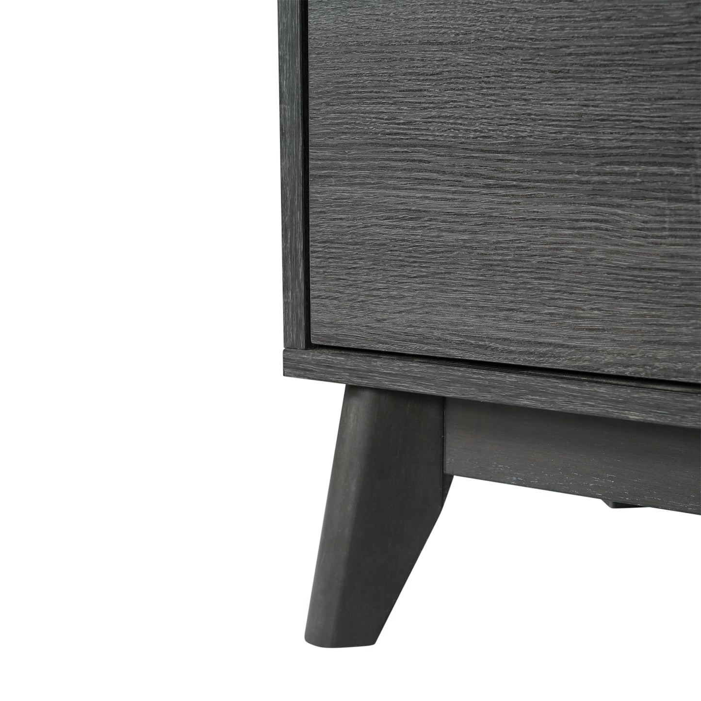 Hatfield Mid-Century Modern 60 Inch 4 Door Storage Buffet Sideboard, 4 Soft Close Doors, Adjustable Shelves, TV Stand for up to 64" TV's, Black Wash