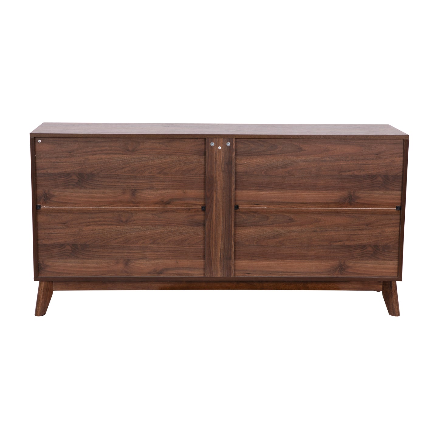 Hatfield Mid-Century Modern 60 Inch 4 Door Storage Buffet Sideboard, 4 Soft Close Doors, Adjustable Shelves, TV Stand for up to 64" TV's, Dark Walnut